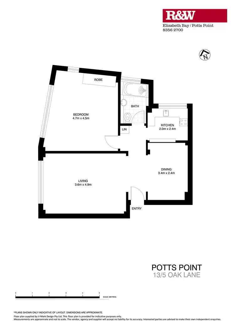 Floorplan of Homely apartment listing, 13/5 Oak Lane, Potts Point NSW 2011