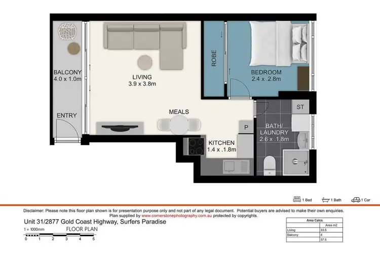 Floorplan of Homely unit listing, 48/2877 Gold Coast Highway, Surfers Paradise QLD 4217