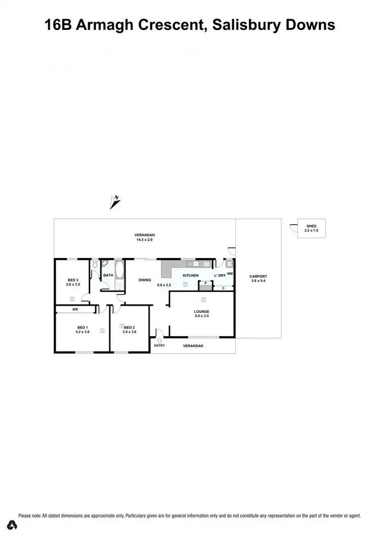 Floorplan of Homely house listing, 16b Armagh Crescent, Salisbury Downs SA 5108