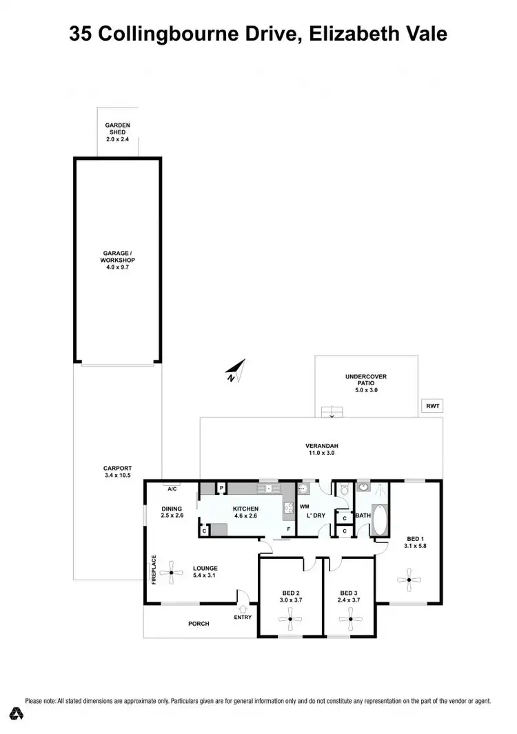 Floorplan of Homely house listing, 35 Collingbourne Drive, Elizabeth Vale SA 5112