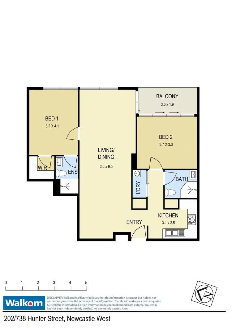 Floorplan of Homely apartment listing, 202/738 Hunter Street, Newcastle NSW 2300