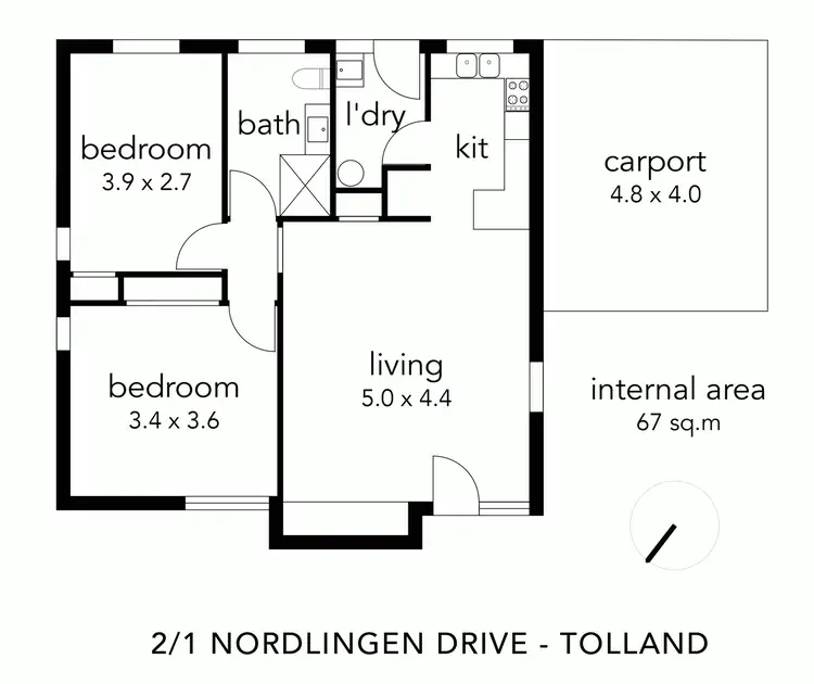 Floorplan of Homely unit listing, Unit 2/1 Nordlingen Drive, Tolland NSW 2650