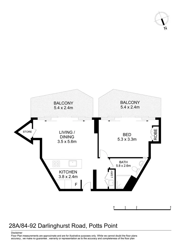 Floorplan of Homely apartment listing, 28A/82-94 Darlinghurst Road, Potts Point NSW 2011