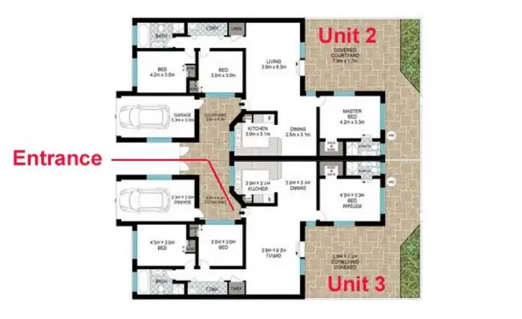 Floorplan of Homely townhouse listing, 3/2 Botany Crescent, Tweed Heads NSW 2485