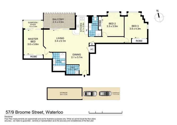 Floorplan of Homely apartment listing, 57/9 Broome Street, Waterloo NSW 2017
