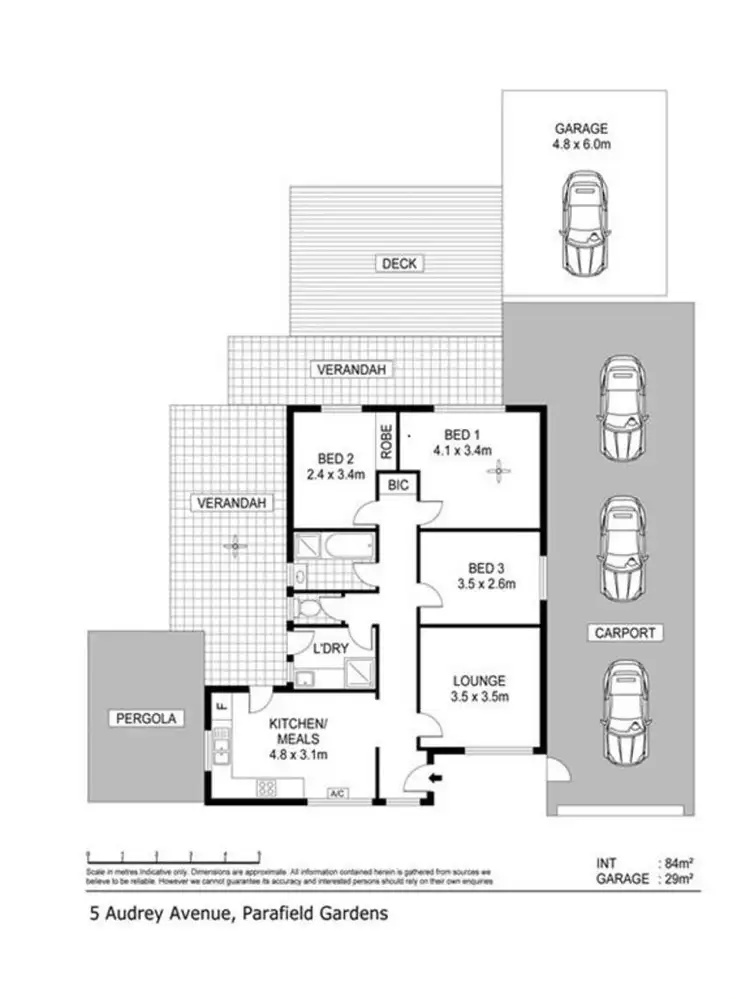 Floorplan of Homely house listing, 5 Audrey Ave, Parafield Gardens SA 5107