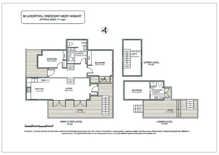 Floorplan of Homely house listing, 36 Liverpool Crescent, West Hobart TAS 7000