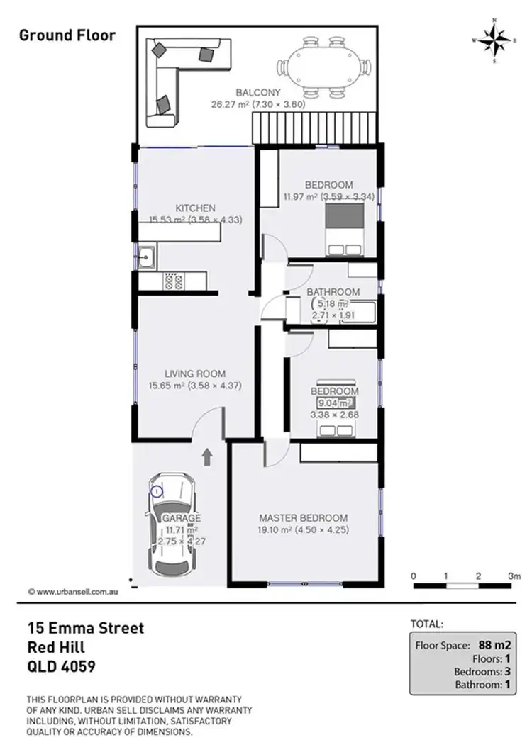 Floorplan of Homely house listing, 15 Emma Street, Red Hill QLD 4059