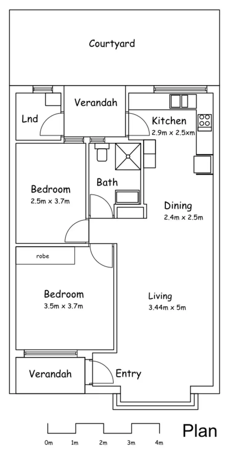 Floorplan of Homely unit listing, 3/13 Third Avenue, Glenelg East SA 5045
