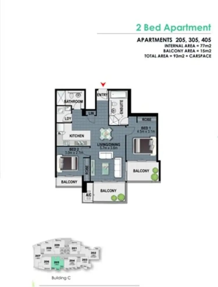 Floorplan of Homely apartment listing, 305/87 Shoreline Drive, Rhodes NSW 2138