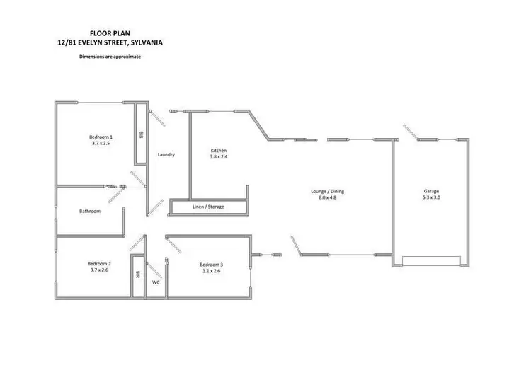 Floorplan of Homely villa listing, 12/81 Evelyn Street, Sylvania NSW 2224
