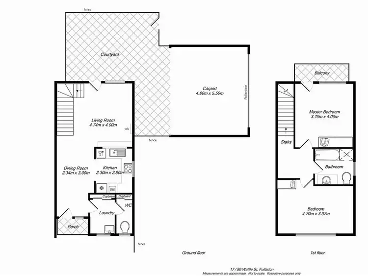 Floorplan of Homely townhouse listing, 17/80 Wattle Street, Fullarton SA 5063