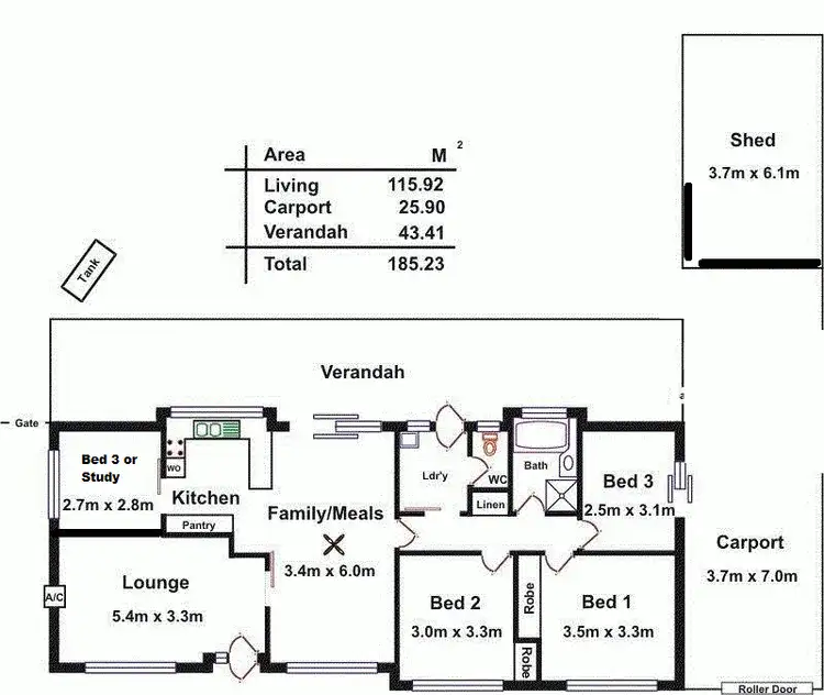 Floorplan of Homely house listing, 15 Mordaunt St, Parafield Gardens SA 5107