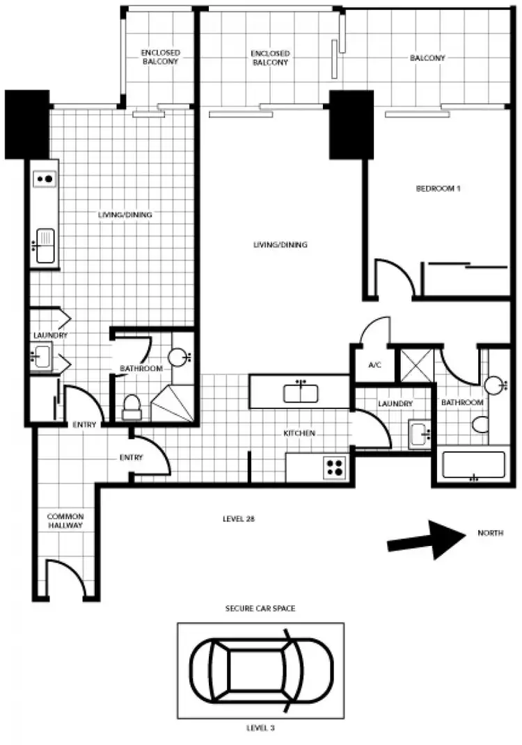 Floorplan of Homely apartment listing, 91 Liverpool Street, Sydney NSW 2000