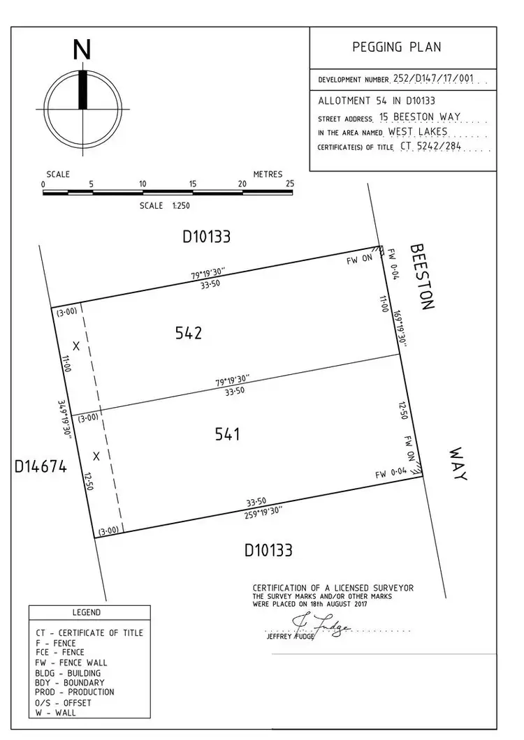 Floorplan of Homely land listing, LOT Lot 542, 15 Beeston Way, West Lakes SA 5021