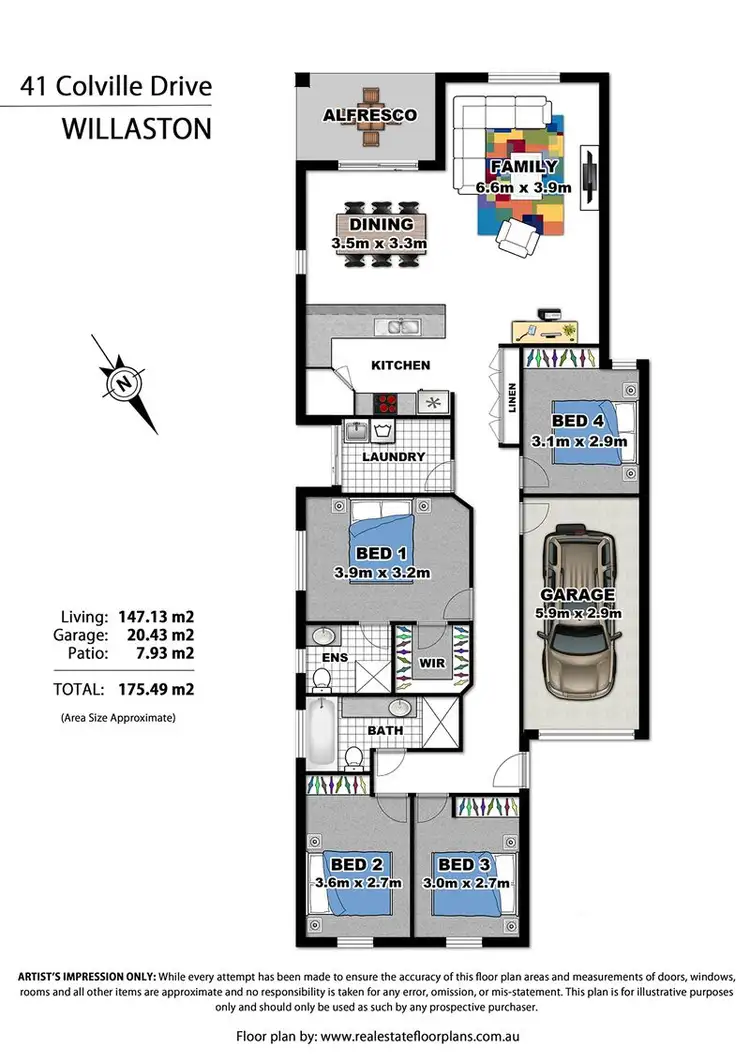 Floorplan of Homely house listing, 41 Colville Drive, Willaston SA 5118