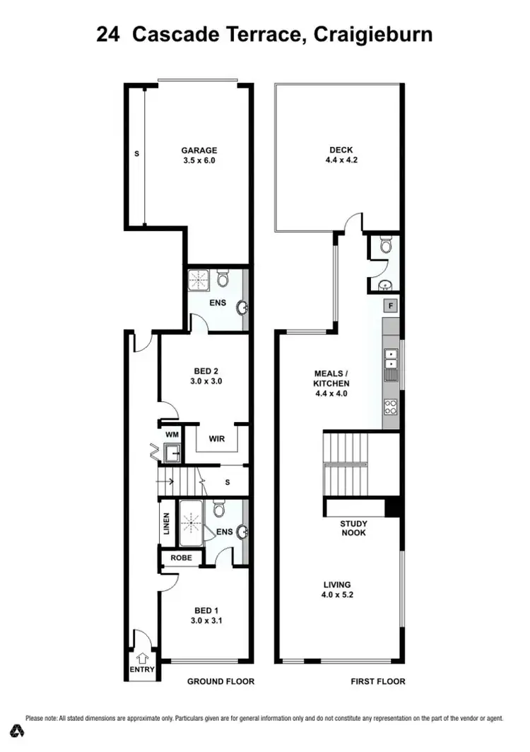 Floorplan of Homely townhouse listing, 24 Cascade Terrace, Craigieburn VIC 3064