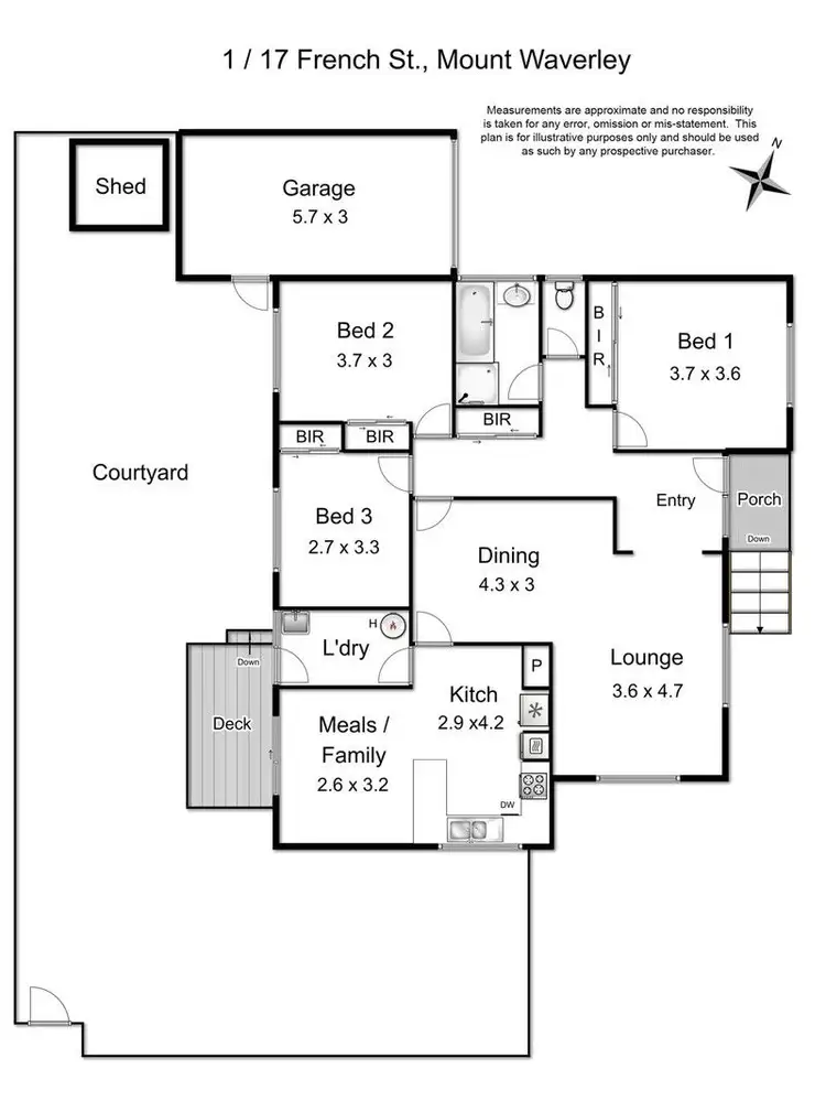 Floorplan of Homely unit listing, 1/17 French Street, Mount Waverley VIC 3149