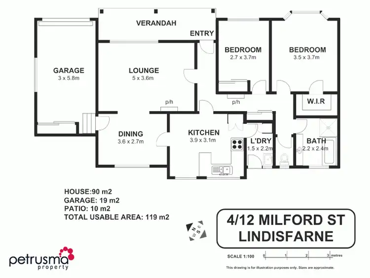 Floorplan of Homely unit listing, 4/12 Milford Street, Lindisfarne TAS 7015