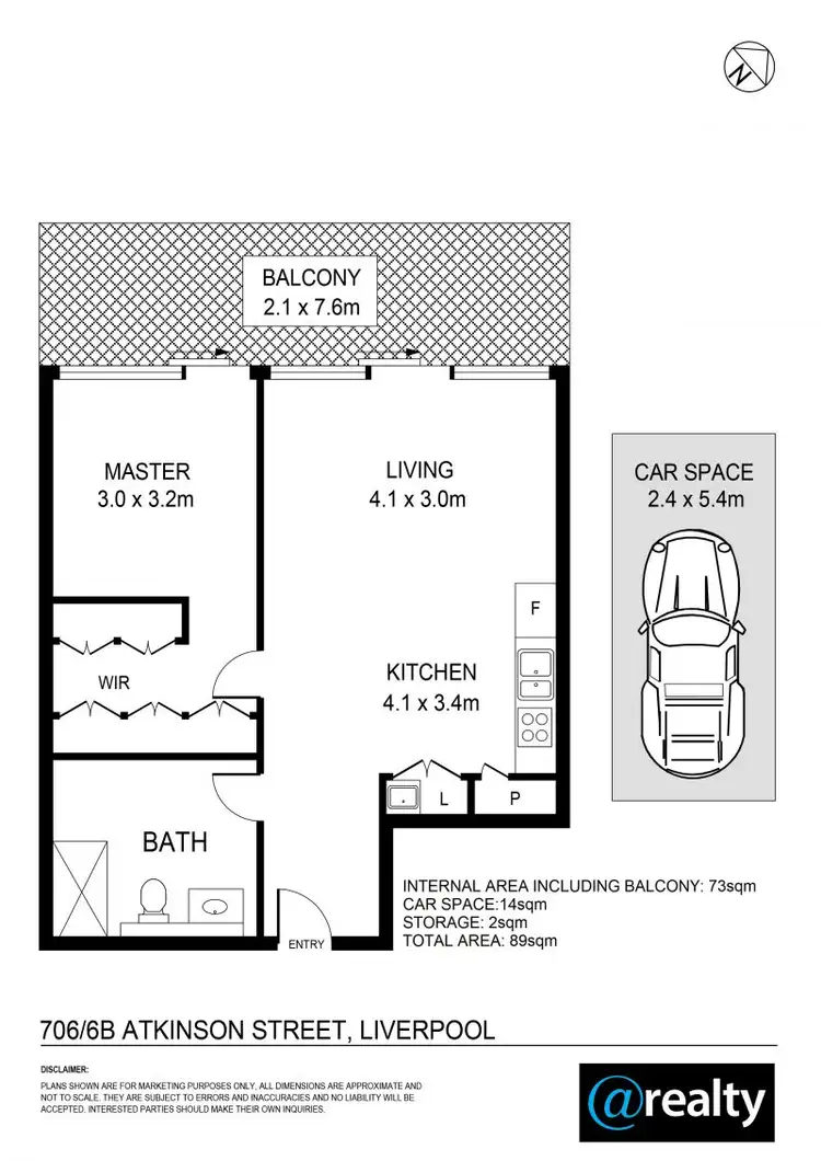 Floorplan of Homely apartment listing, 706/6B Atkinson Street, Liverpool NSW 2170