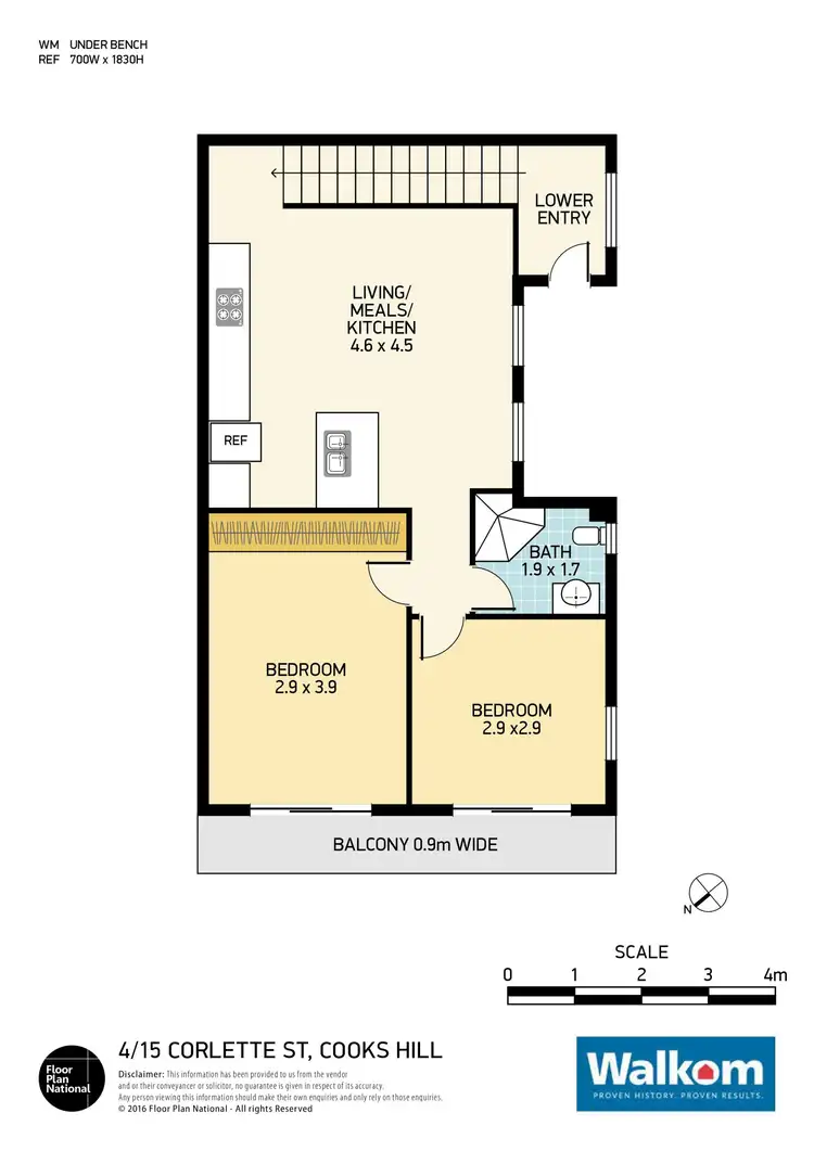 Floorplan of Homely apartment listing, 4/15 Corlette Street, Cooks Hill NSW 2300