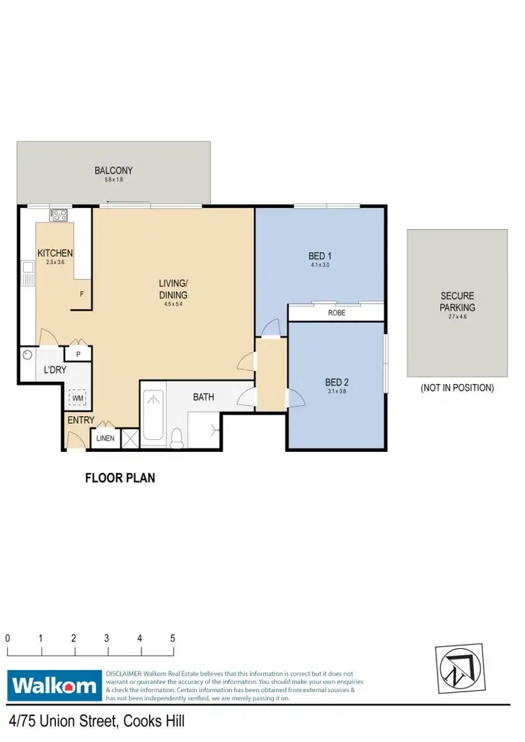 Floorplan of Homely apartment listing, 4/75 Union Street, Cooks Hill NSW 2300