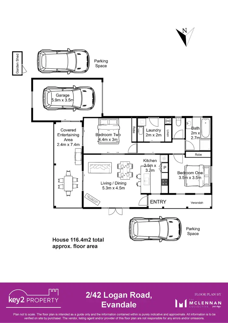 Floorplan of Homely unit listing, 2/42 Logan Road, Evandale TAS 7212