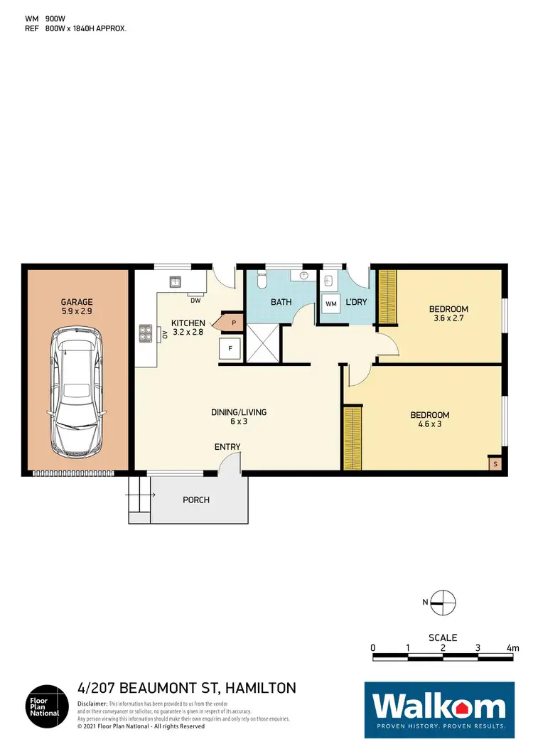 Floorplan of Homely villa listing, 4/207 Beaumont Street, Hamilton South NSW 2303