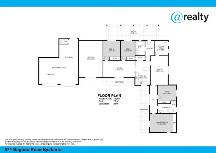 Floorplan of Homely rural property listing, 571 Bagnoo Road, Byabarra NSW 2446