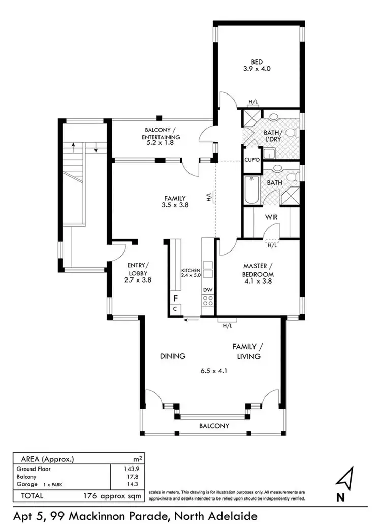 Floorplan of Homely apartment listing, 5/99 MacKinnon Parade, North Adelaide SA 5006