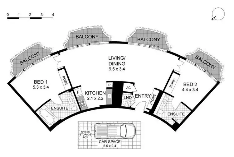 Floorplan of Homely apartment listing, 1102/2 Elizabeth Bay Road, Elizabeth Bay NSW 2011
