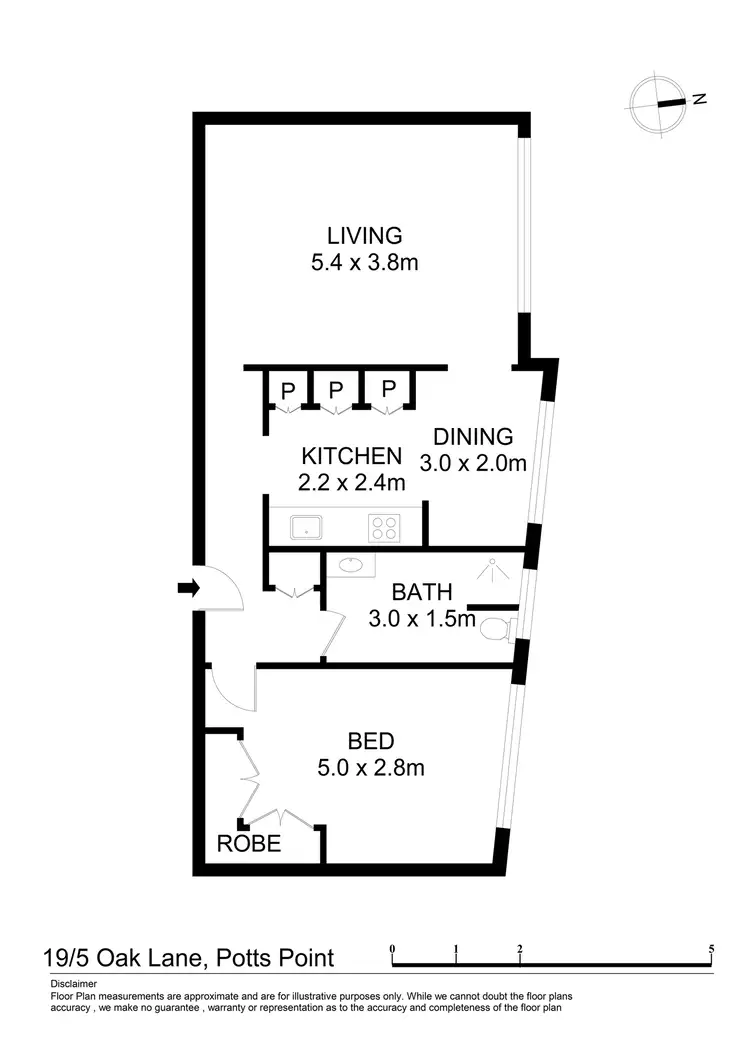 Floorplan of Homely apartment listing, 19/5 Oak Lane, Potts Point NSW 2011