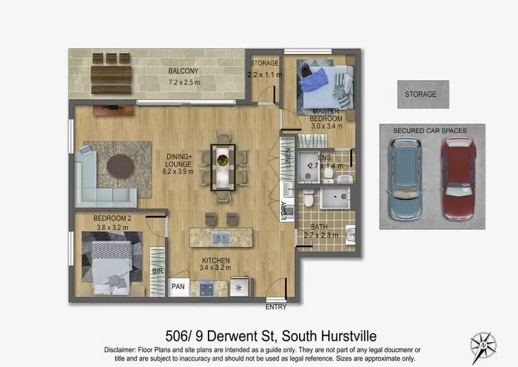 Floorplan of Homely apartment listing, 506/9 Derwent St, South Hurstville NSW 2221