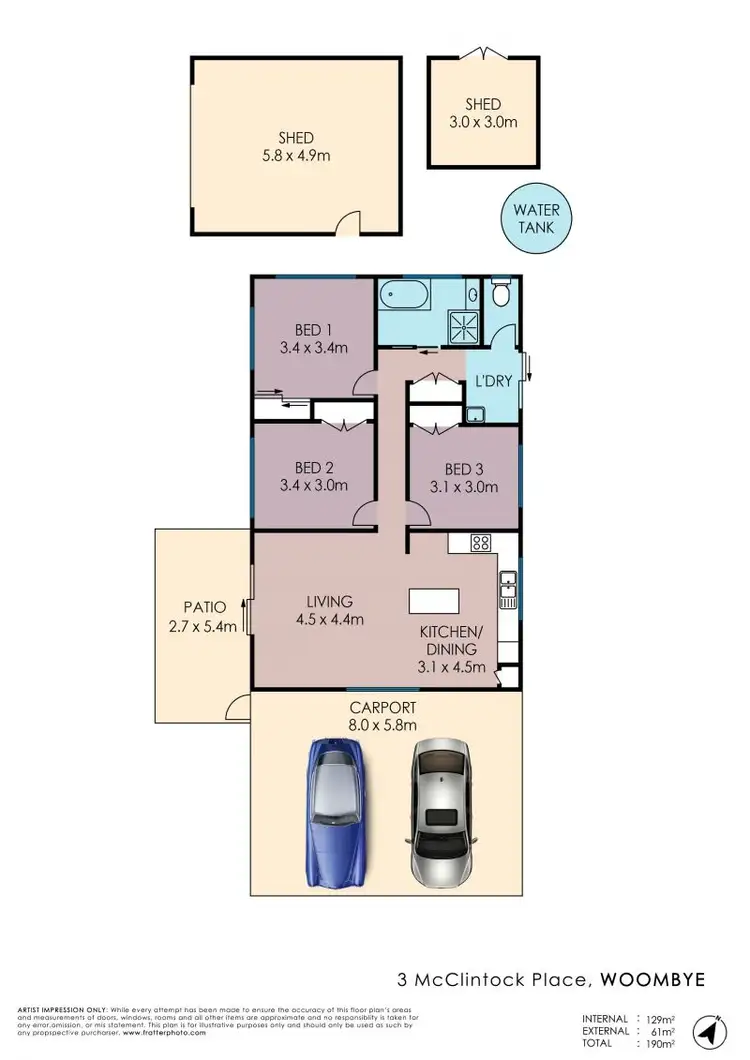 Floorplan of Homely house listing, 3 McClintock Place, Woombye QLD 4559