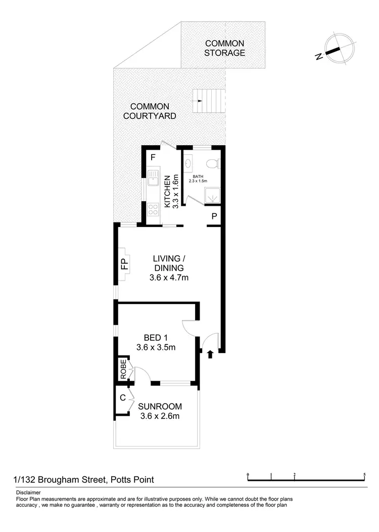 Floorplan of Homely apartment listing, 1/132 - 134 Brougham Street, Potts Point NSW 2011