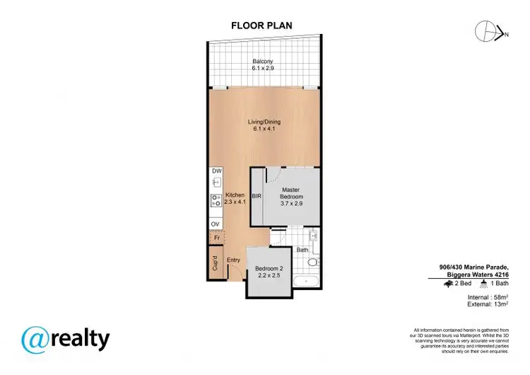 Floorplan of Homely apartment listing, 906/430 Marine Parade, Biggera Waters QLD 4216