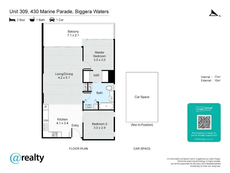 Floorplan of Homely apartment listing, 309/430 Marine Parade, Biggera Waters QLD 4216