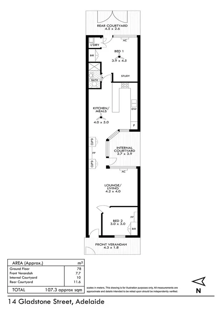 Floorplan of Homely house listing, 14 Gladstone Street, Adelaide SA 5000