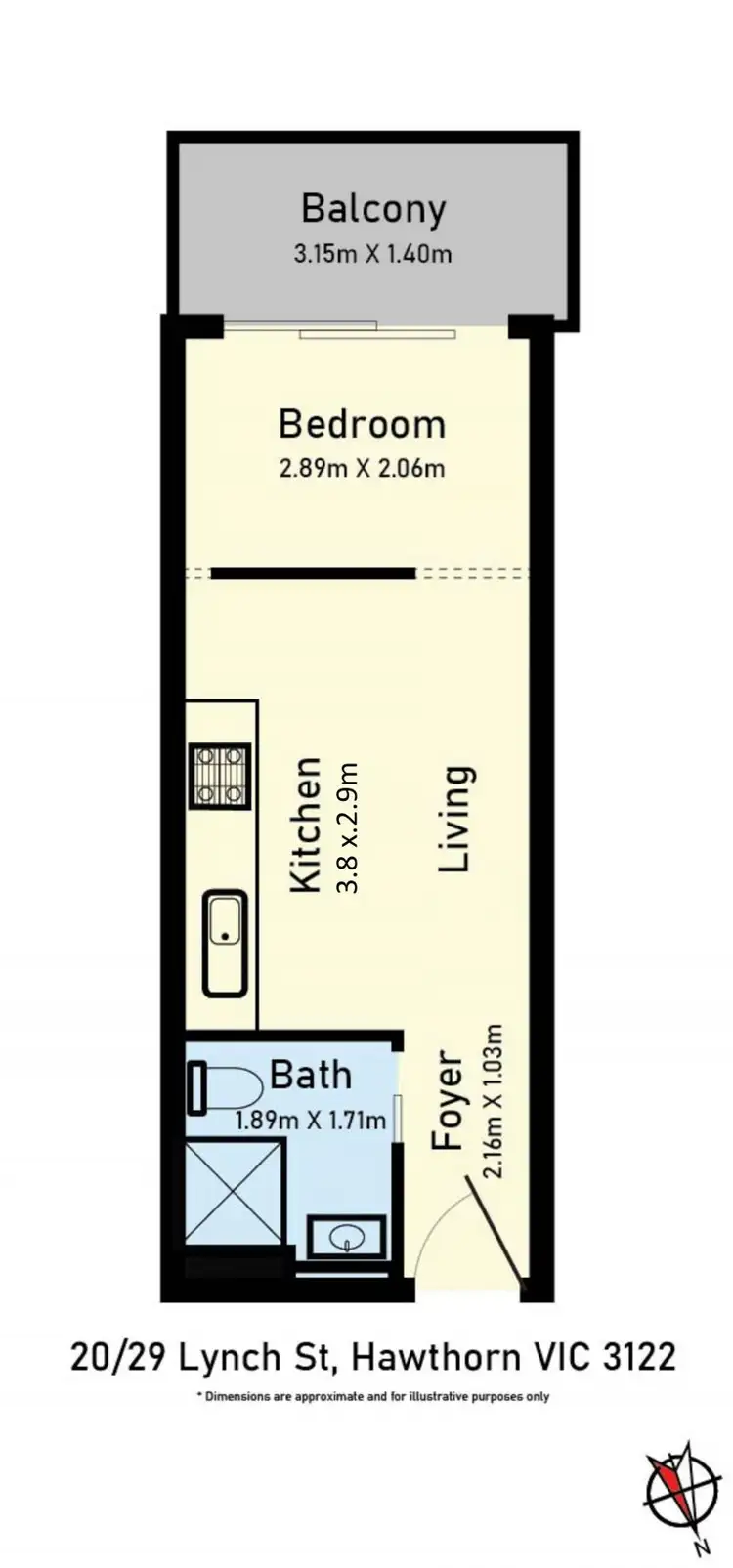 Floorplan of Homely apartment listing, 20/29 Lynch St, Hawthorn VIC 3122