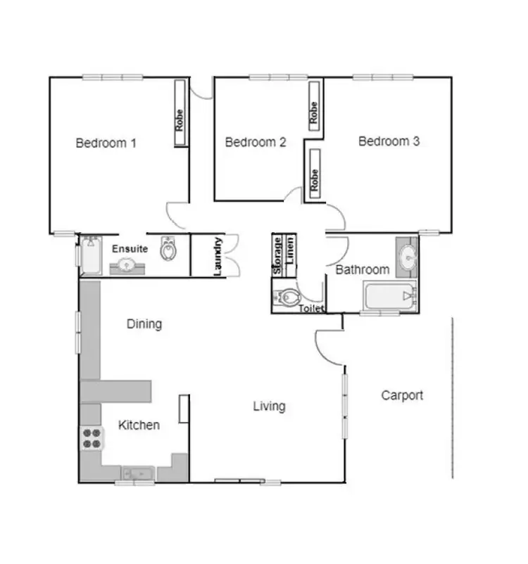 Floorplan of Homely unit listing, 2/13 Sovereign Circuit, Coconut Grove NT 810