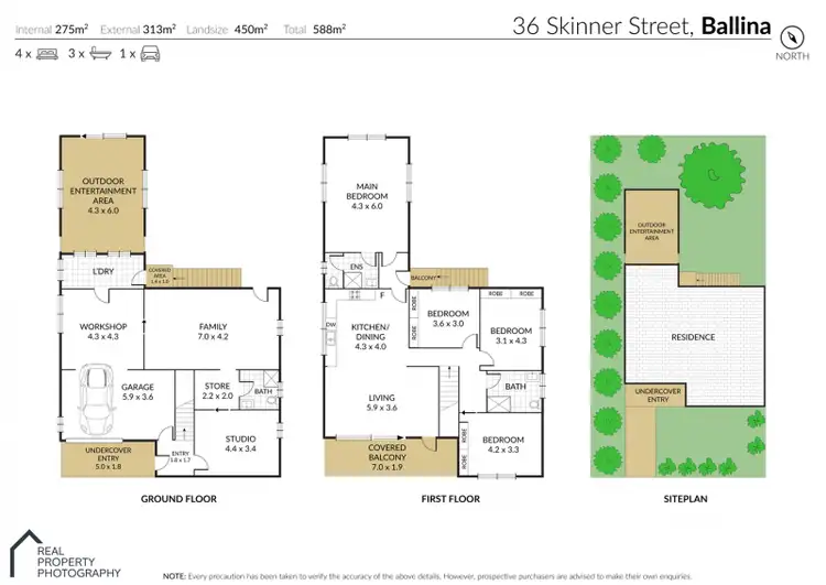 Floorplan of Homely house listing, 36 Skinner Street, Ballina NSW 2478