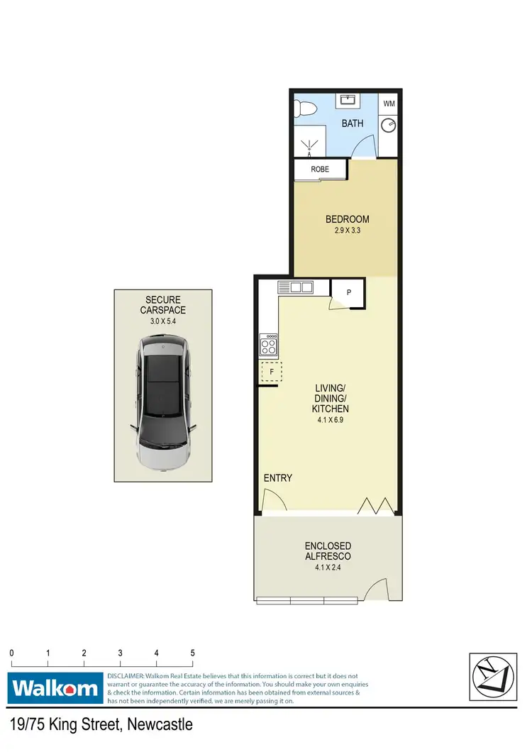 Floorplan of Homely apartment listing, 19/75 King Street, Newcastle NSW 2300