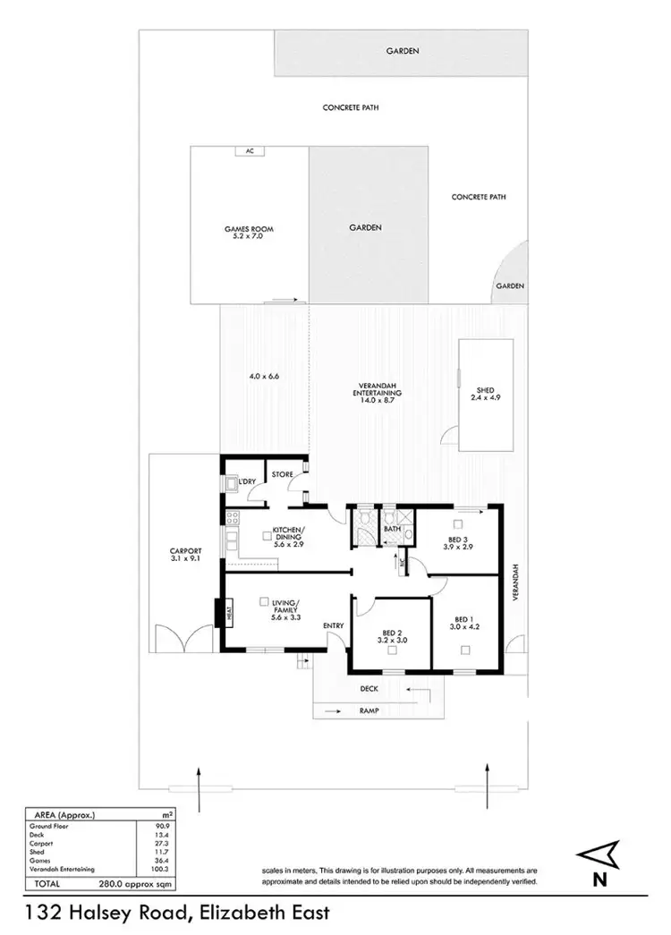 Floorplan of Homely house listing, 132 Halsey Road, Elizabeth East SA 5112