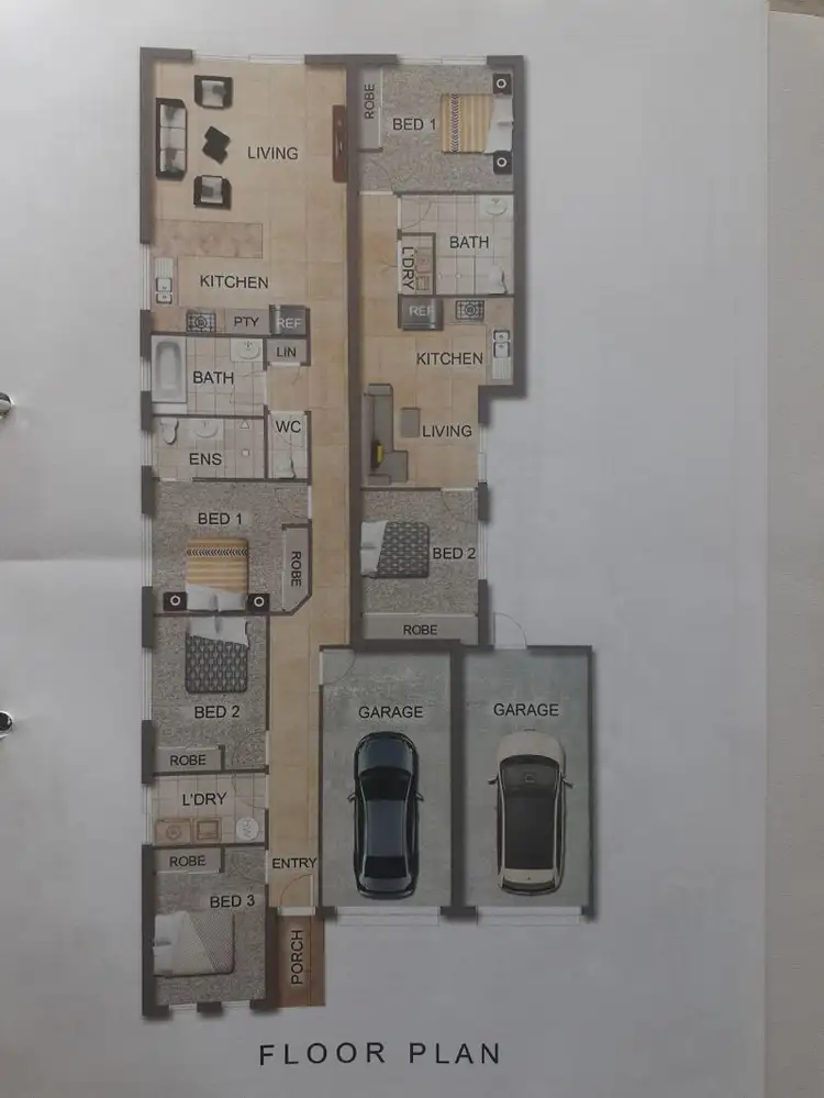 Floorplan of Homely semi-detached listing, 1 & 2/99 Holmview Road, Beenleigh QLD 4207