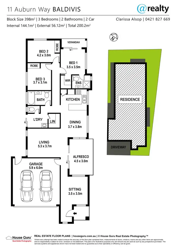 Floorplan of Homely house listing, 11 Auburn Way, Baldivis WA 6171