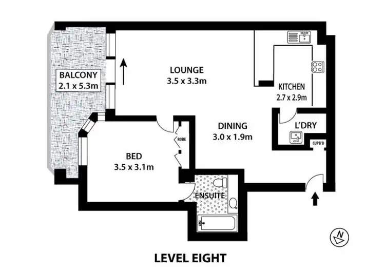 Floorplan of Homely unit listing, 29/57-59 York Street, Sydney NSW 2000