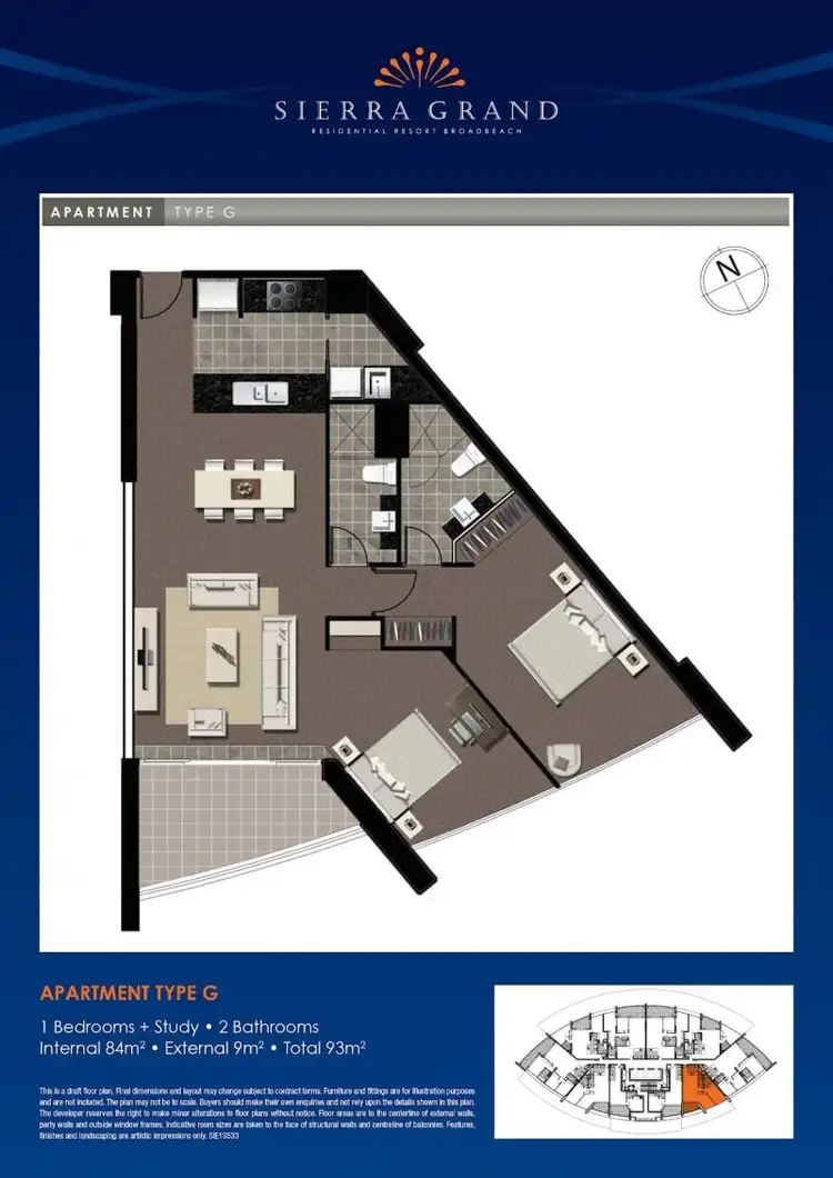 Floorplan of Homely apartment listing, 1107/22 Surf Parade, Broadbeach QLD 4218