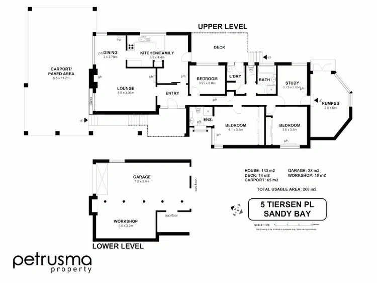 Floorplan of Homely house listing, 5 Tiersen Place, Sandy Bay TAS 7005