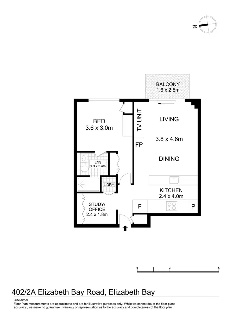 Floorplan of Homely apartment listing, 402/2A Elizabeth Bay Road, Elizabeth Bay NSW 2011