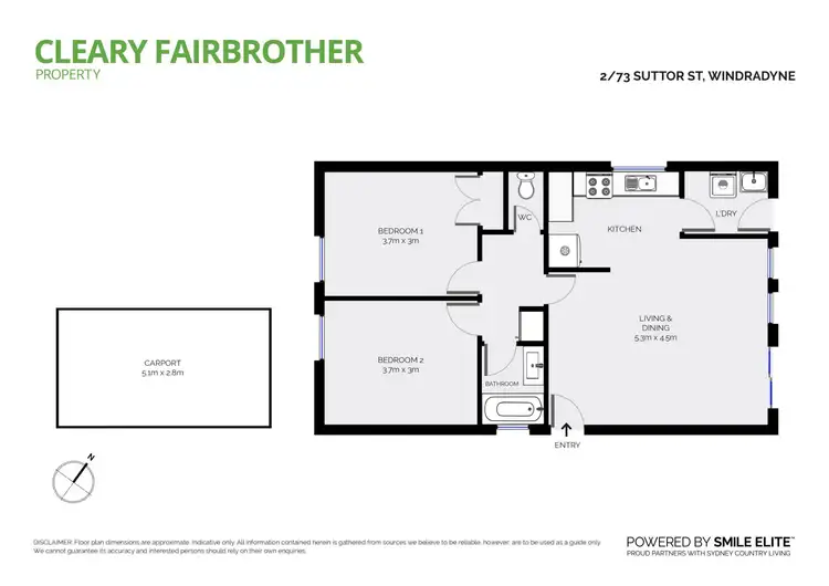 Floorplan of Homely unit listing, 2/73 Suttor Street, Windradyne NSW 2795